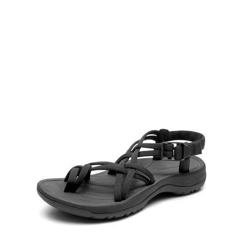 Women's Walking Sandals With Arch Support Elastic Strap Summer Sport Athletic Casual Hiking Outdoor Sandal