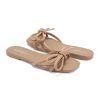Women's Flat Sandals Square Open Toe Thong with Cute Knot for Summer Size 6-11