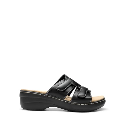 Women's Arch Support Slide Sandals Adjustable Straps Slip On Wedge Sandals Casual Comfort Lightweight Flat Slides