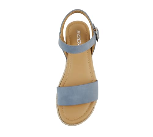 CLIP ~ Women Open Toe Ankle Strap Platform Espadrille Sandal