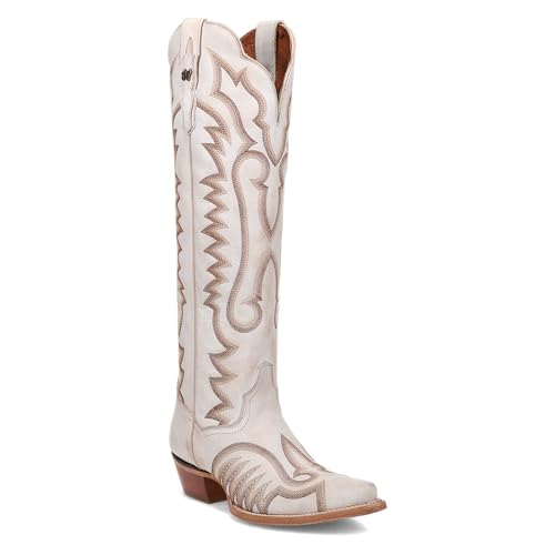 Boots Womens Josie Embroidered Snip Toe Zippered Casual Boots Mid Calf Low Heel 1-2" - White
