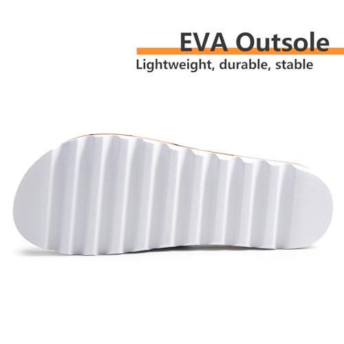 Flatform Platform Sandals Women Arch Support Beach Slides Orthotic Summer Causal Cork Footbed Adjustable Lightweight Thick Sole