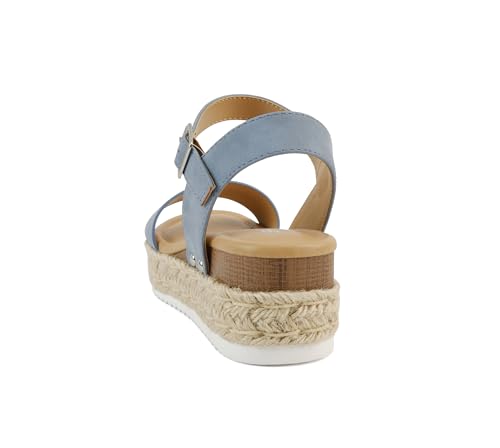 CLIP ~ Women Open Toe Ankle Strap Platform Espadrille Sandal