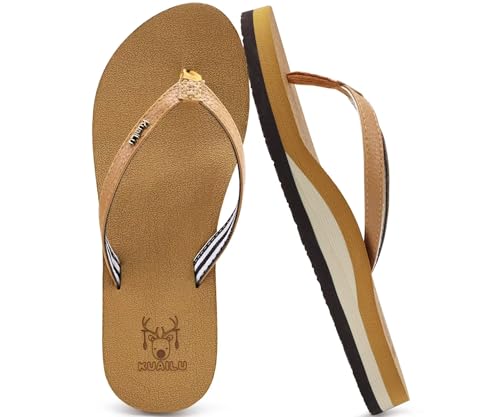 Womens Arch Support Flip Flops Comfortable Yoga Mat Slip on Summer Beach Walking Thong Cushion Sandals