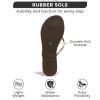 Flip Flops for Women - Memory Foam Flats Summer Sandals for Women 2025 - Vegan Leather Lightweight Womens Sandals Summer Beach