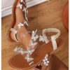 Women's Elegant Rhinestone Butterfly Transparent Elastic Strap Summer Flat Sandals