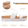 Flatform Platform Sandals Women Arch Support Beach Slides Orthotic Summer Causal Cork Footbed Adjustable Lightweight Thick Sole