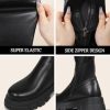 Black Thigh High Boots For Women Platform Over The Knee High Boots Lug Sole Comfortable Stretch Boots 6-11