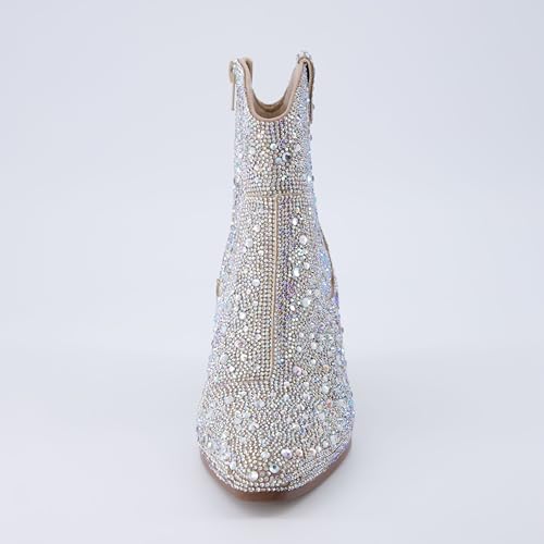 Women's Bravo Rhinestone Western Boots with +Memory Foam, Sparkly Cowboy Ankle Booties