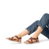 Women's Comfortable Low Wedge Sandals, Open Toe Slip On Strappy Flat Sandals Light-weight Summer Shoes