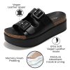 Wedge Platform Sandals For Women 2025 - Memory Foam Insole & Cork Footbed Platform Heel Slides for Women Footwear - Beach