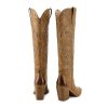 Knee High Cowboy Cowgirl Boots for Women, Western Boots with Pull On Tab, Chunky Heel Design, Unique and Stylish