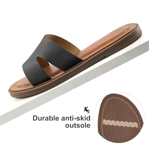 Flat Sandals for Women Slides: Comfortable Slip On Womens Flats Shoes Dressy Summer Casual Beach Sandal 2025