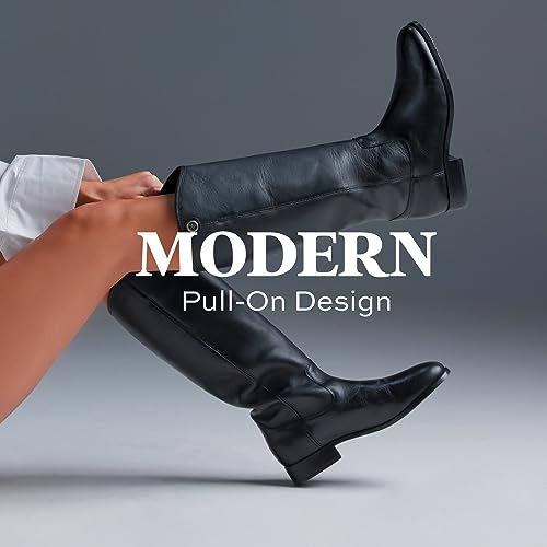 Melissa Button 2 Equestrian-Inspired Tall Boots for Women Made from Hard-Wearing Vintage Leather with Antique Metal Hardware and