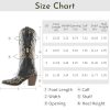 Womens Wide Calf Cowboy Boots Classic Western-Style Cowboys Boots for Women Pointed Toe Womens Cowgirl Boots with Chunky Heel