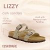 Women's Lizzy Cork Footbed Sandal - Comfortable, Adjustable Straps, Arch Support, Wide Widths Available, Boho Chic Summer Slides