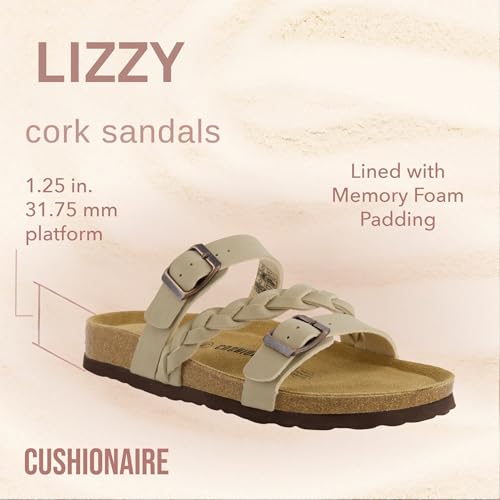 Women's Lizzy Cork Footbed Sandal - Comfortable, Adjustable Straps, Arch Support, Wide Widths Available, Boho Chic Summer Slides
