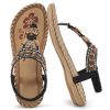 Sandals Women Dressy Flats: Bohemian Flat Sandals for Women Comfortable Summer Casual Flip Flops Elastic Ankle Strap