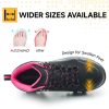 Waterproof Steel Toe Boots for Women Wide Width Non Slip Work Boots Lightweight Slip Resistant Safety Shoes Indestructible