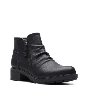 Womens Hearth Dove Leather Ruched Booties