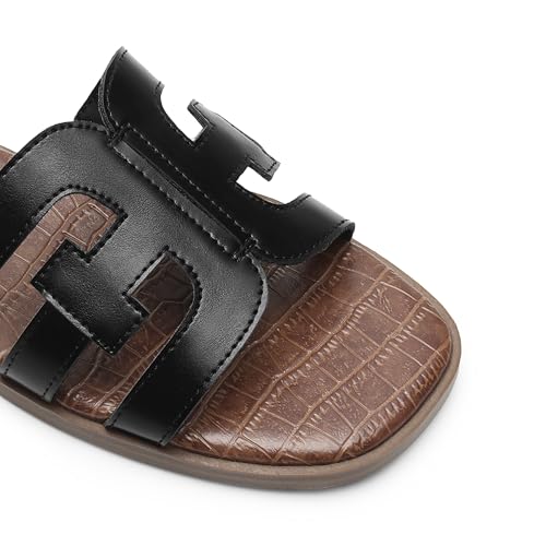 Women's Slip-on Slides Open Toe Dressy Flat Slide Sandals Fashion Classic Summer Beach Slippers