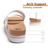 Flatform Platform Sandals Women Arch Support Beach Slides Orthotic Summer Causal Cork Footbed Adjustable Lightweight Thick Sole