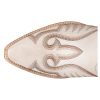 Boots Womens Josie Embroidered Snip Toe Zippered Casual Boots Mid Calf Low Heel 1-2" - White