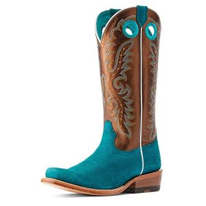 Womens Futurity Boon Croc Snip Toe Pull On Dress Boots Knee High Low Heel 1-2" - Blue, Brown