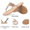Women's Flat Slide Sandals - Casual Bling Bohemian Thong Slip on Summer Flat Sandals.