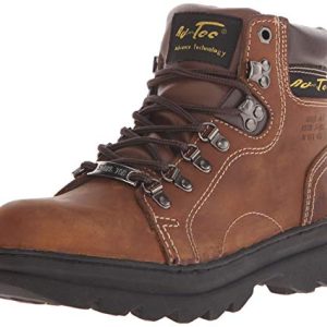 6in Steel Toe Laceup Leather Work Boots for Women - Soft Padded Collar, Oil and Slip Resistant Outsole