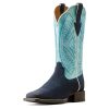 Womens Round Up Ruidoso Embroidery Metallic Square Toe Casual Boots Mid Calf Low Heel 1-2" - Brown