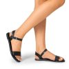 Women's Ankle Strap Flat Sandals Open Toes One Band Buckle Summer Dressy Sandals