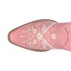 Womens Full Bloom Floral Round Toe Casual Boots Knee High Mid Heel 2-3" - Black