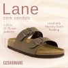 Lane Cork Footbed Sandals for Women – Comfortable Double Buckle Slip-On with Genuine Suede Footbed & Arch Support Slides for