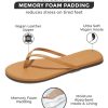 Flip Flops for Women - Memory Foam Flats Summer Sandals for Women 2025 - Vegan Leather Lightweight Womens Sandals Summer Beach