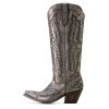Womens Casanova Embroidered Snip Toe Zippered Casual Boots Knee High Mid Heel 2-3" - Purple