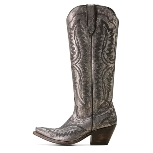 Womens Casanova Embroidered Snip Toe Zippered Casual Boots Knee High Mid Heel 2-3" - Purple