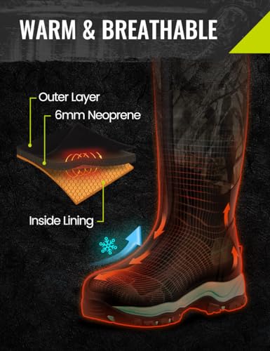 Hunting Boot for Women, Insulated Waterproof Sturdy Women's Hunting Boot, 6mm Neoprene and Rubber Outdoor Boot Next Camo G2