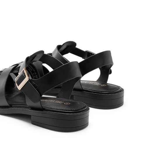 Womens Fisherman Gladiator Braided Flat Sandal Cute Woven Strappy Closed Toe Shoes for Summer
