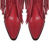 Fringe Thigh High Boots with Tassels Western Cowboy Boots Zip Up Wide Calf Sock Booties
