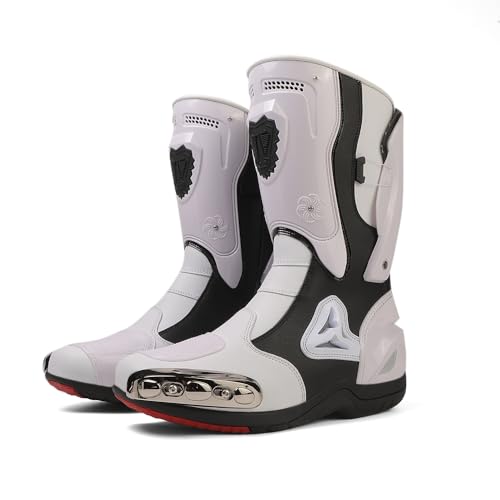 Motorcycle Riding Boots Motorcycle Leather Boots for Women and Men Protection Anti Slip Racing Sports