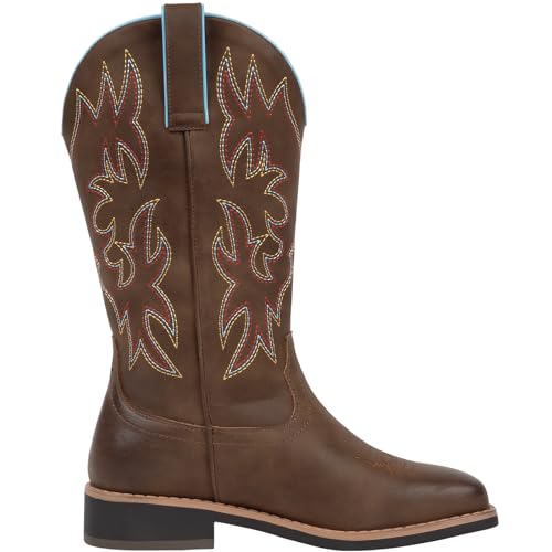 Wide Width Cowboy Boots for Women Square Toe Cowgirl Boots Wide Calf