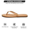 Flip Flops for Women - Memory Foam Flats Summer Sandals for Women 2025 - Vegan Leather Lightweight Womens Sandals Summer Beach