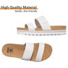 Flatform Platform Sandals Women Arch Support Beach Slides Orthotic Summer Causal Cork Footbed Adjustable Lightweight Thick Sole
