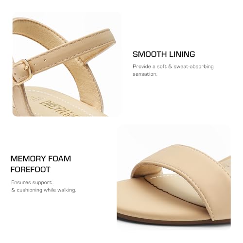 Women's Low Heels Block Open Toe Ankle Strap Classic Short Chunky Sandals with Buckle for Daily Work Wedding Party