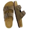 Lane Cork Footbed Sandals for Women – Comfortable Double Buckle Slip-On with Genuine Suede Footbed & Arch Support Slides for