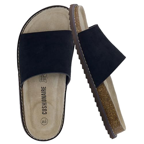 Ritual Women’s Slide Sandal – Suede Slip-On with Cork Footbed, Contoured Insole & Flexible Lightweight Outsole