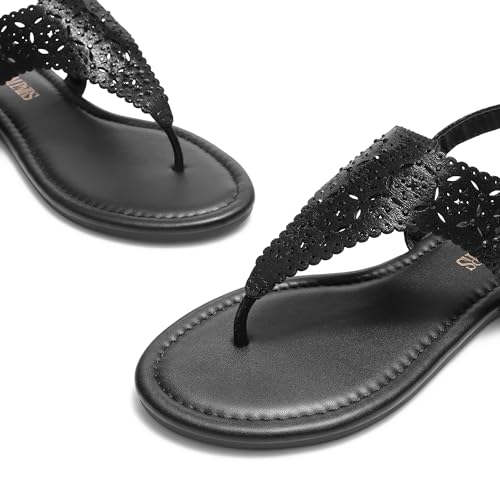 Women's Rhinestone Casual Wear Cute Gladiator Flat Sandals Beach Dressy T-Strap Thong Sandals