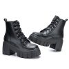 Women’s Combat Boots Lightweight Lace up Side Zipper Ankle Botas High Heel Chunky Platform Lug Sole Booties Size 6-11
