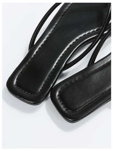 Women's Square Open Toe Flip Flop Minimalist Thong Flat Sandals Slide On Summer Vacation 2025 Dressy Shoes
